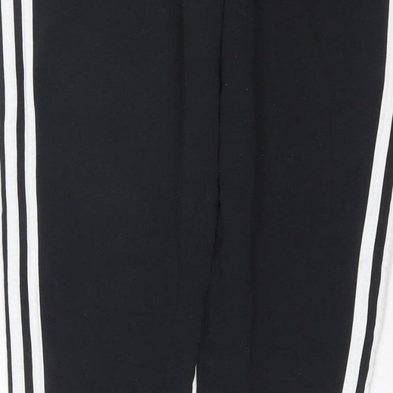 adidas Women Black UK 18 Track Pants Side Stripe Sports Trousers