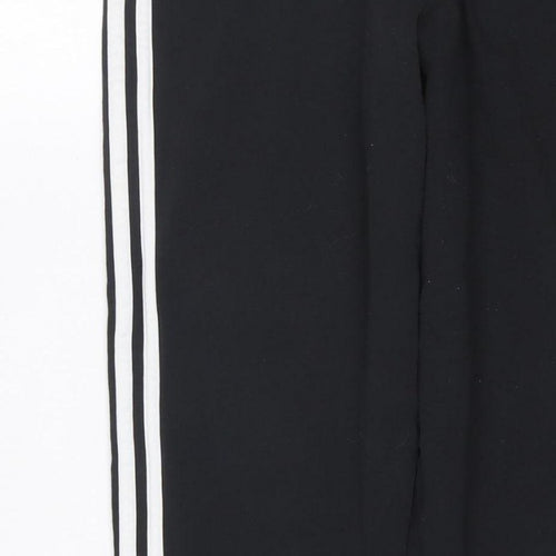 adidas Women Black UK 18 Track Pants Side Stripe Sports Trousers