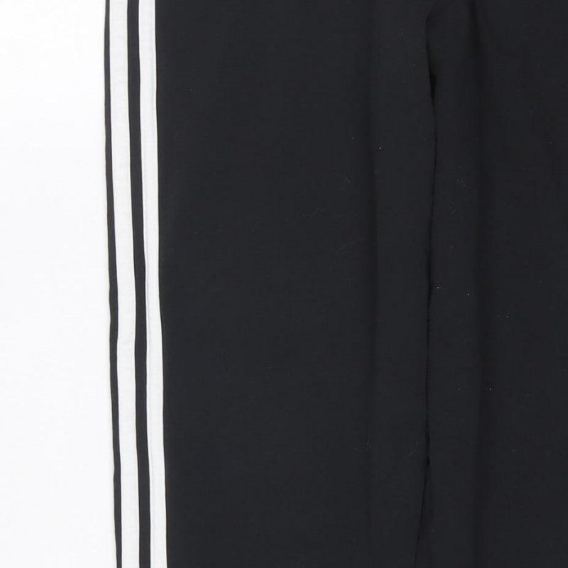 adidas Women Black UK 18 Track Pants Side Stripe Sports Trousers