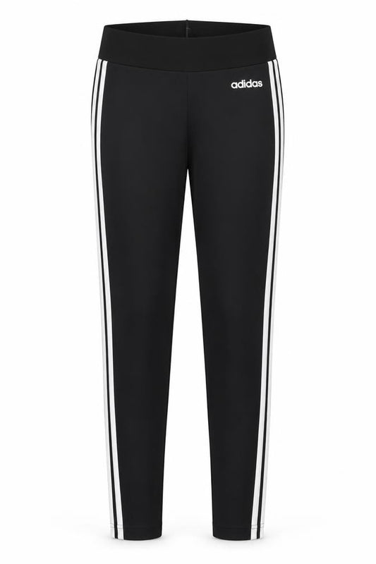 adidas Women Black UK 18 Track Pants Side Stripe Sports Trousers