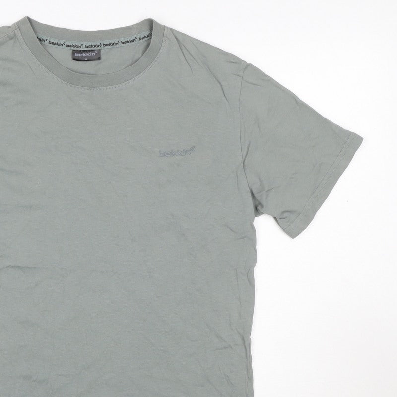 Bekkin Unisex Adults Grey M Basic Crew Neck Short Sleeve T-Shirt