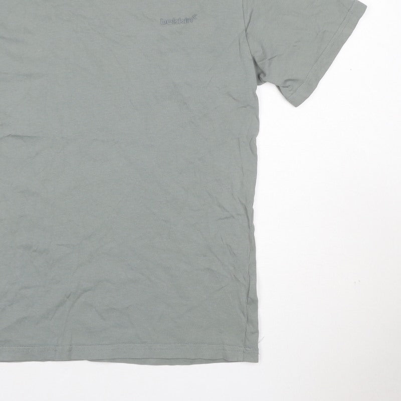 Bekkin Unisex Adults Grey M Basic Crew Neck Short Sleeve T-Shirt
