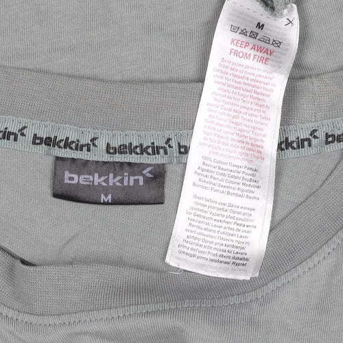 Bekkin Unisex Adults Grey M Basic Crew Neck Short Sleeve T-Shirt