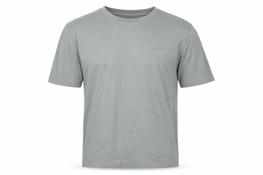 Front view of Bekkin unisex adults grey m basic crew neck short sleeve t-shirt