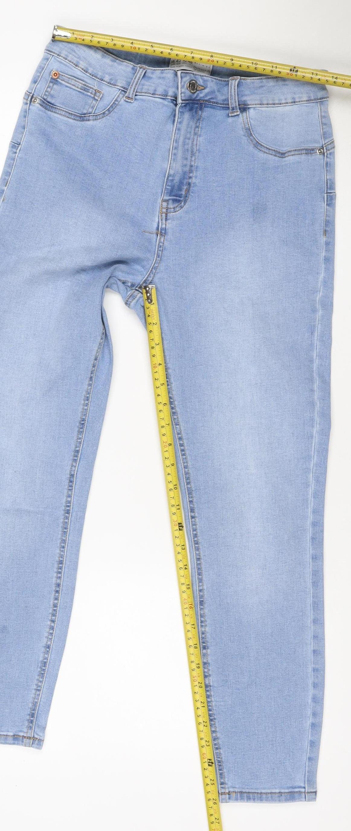 Denim Co Women Blue UK 14 High Rise Straight Stretch Jeans
