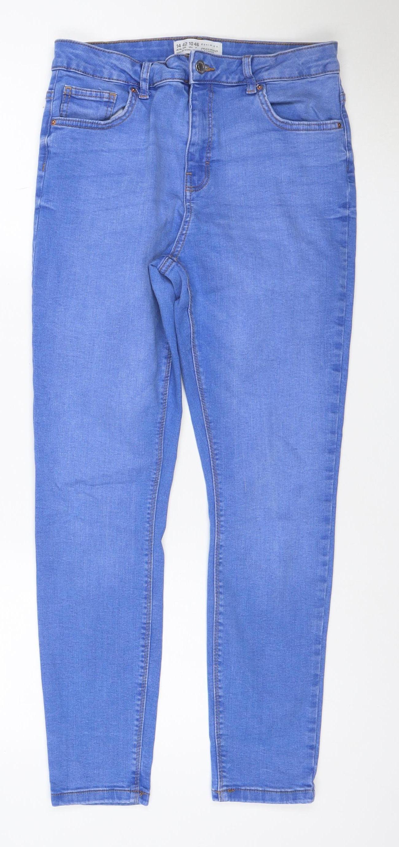 Primark Women Blue UK 14 Skinny Stretch Denim Jeans 5-Pocket