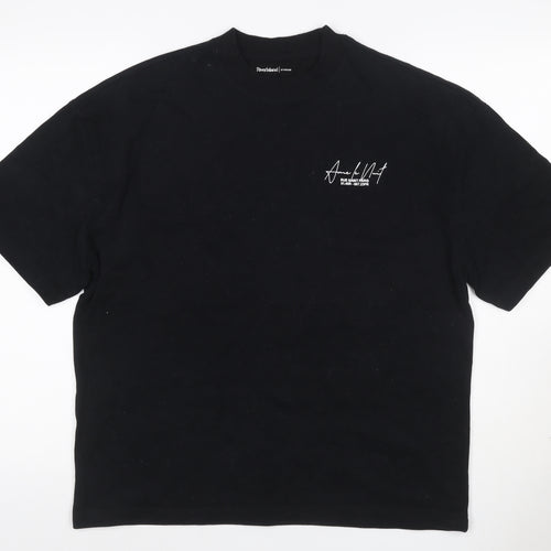 River Island Men Black S Paris Graphic Print Crew Neck T-Shirt