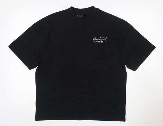 River Island Men Black S Paris Graphic Print Crew Neck T-Shirt