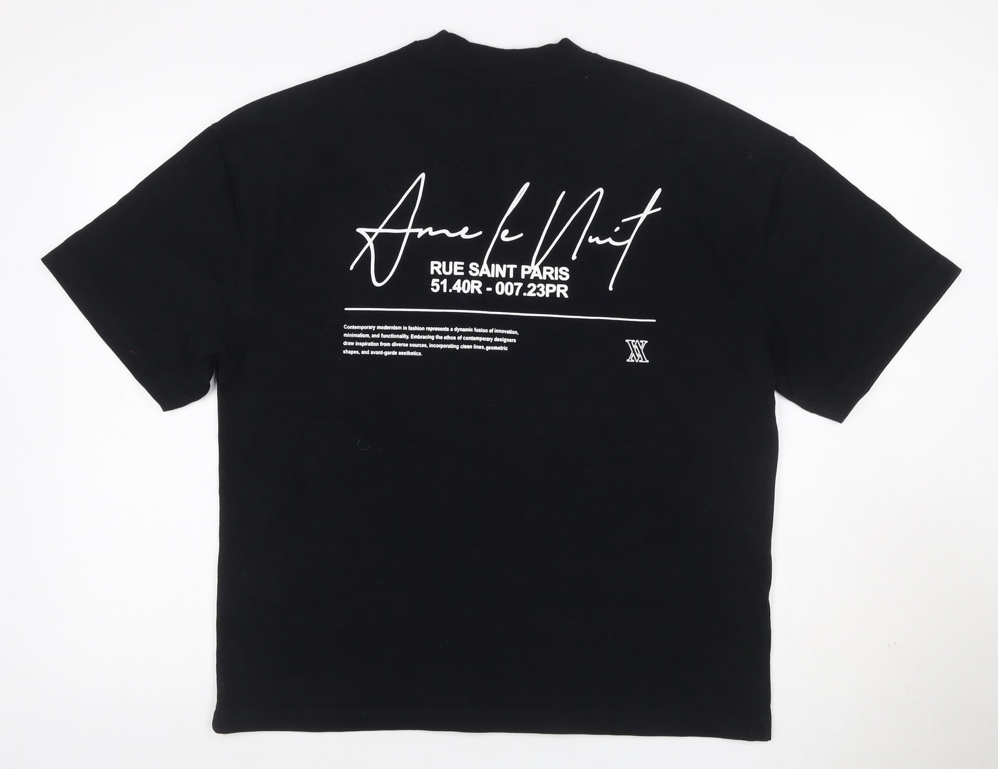 River Island Men Black S Paris Graphic Print Crew Neck T-Shirt