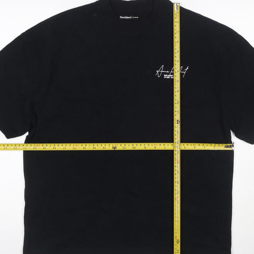 River Island Men Black S Paris Graphic Print Crew Neck T-Shirt