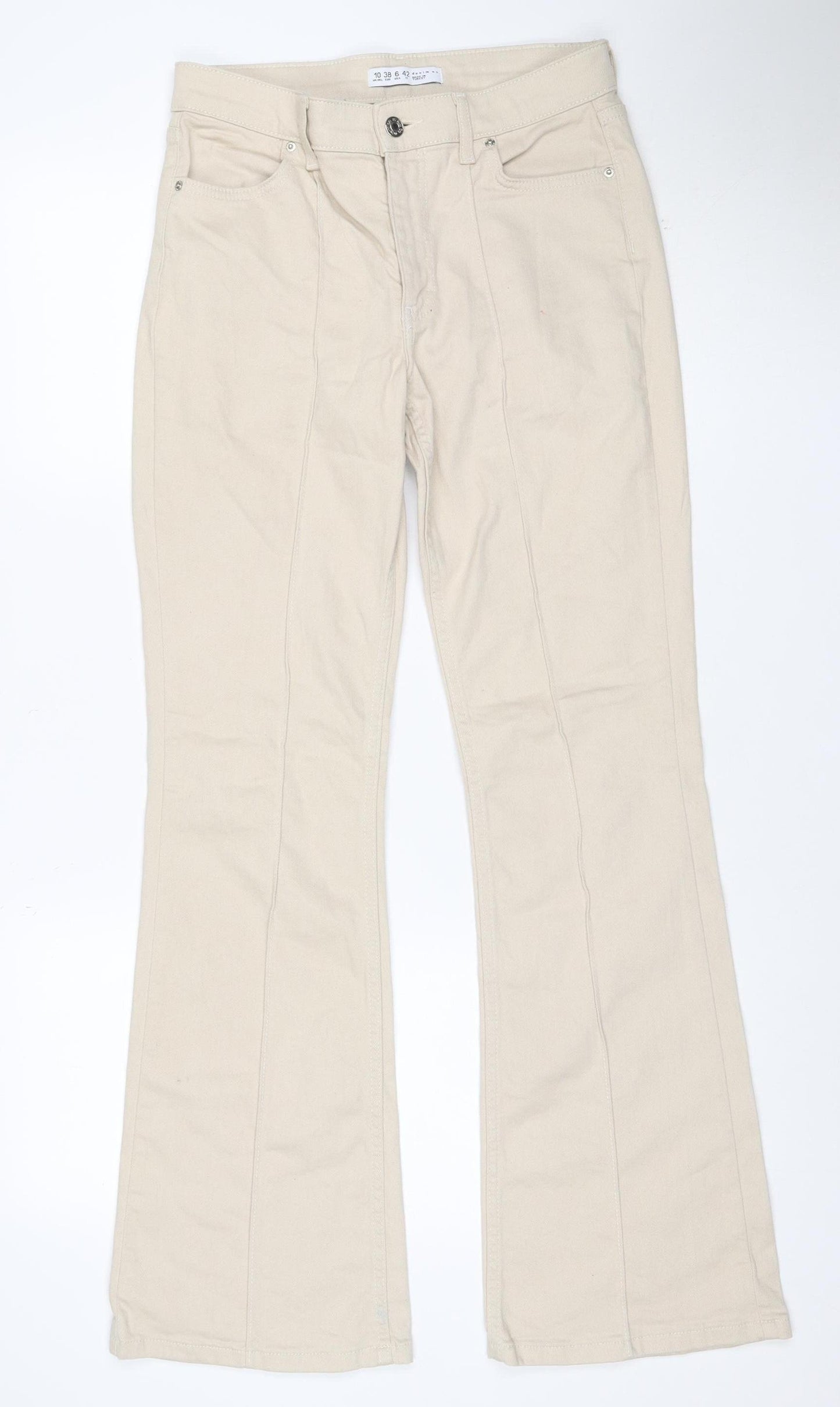 Denim Co. Women’s Beige UK 10 Mid Rise Bootcut Stretch Jeans