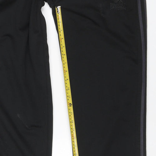 Lonsdale Men's Black S Track Pants Elastic Waist Zip Pockets
