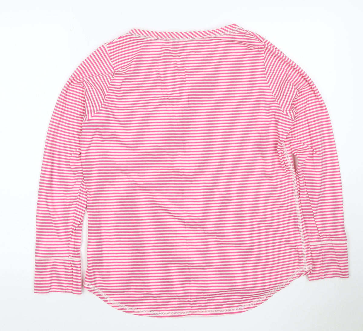 Joules Women’s Pink Striped Cotton Jersey V-Neck Tunic Top UK 14