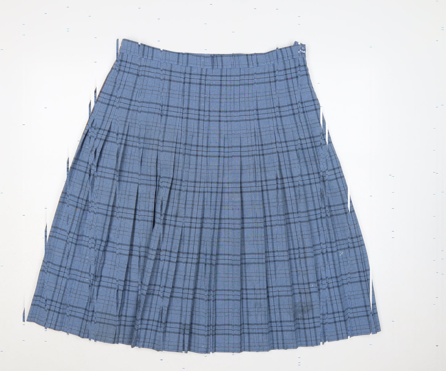 Honor Milburn EWM Women Blue Plaid Pleated Knee Length Skirt UK 16