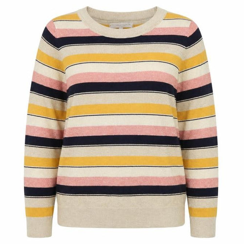 Next Women Multicoloured UK 16 Striped Crew Neck Knit Glitter Jumper