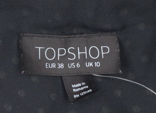 Topshop Women Black Polka Dot Wide-Leg Strappy Jumpsuit UK 10
