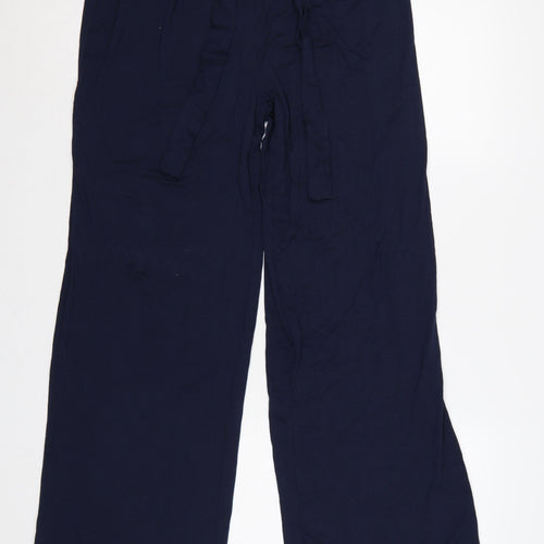 Wallis Women’s Navy Blue UK 14 Wide-Leg Belted Trousers