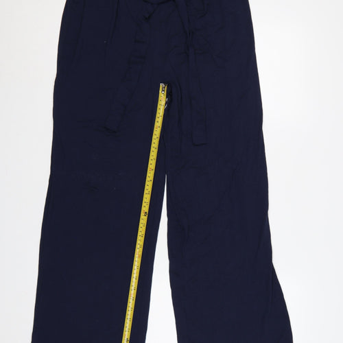 Wallis Women’s Navy Blue UK 14 Wide-Leg Belted Trousers