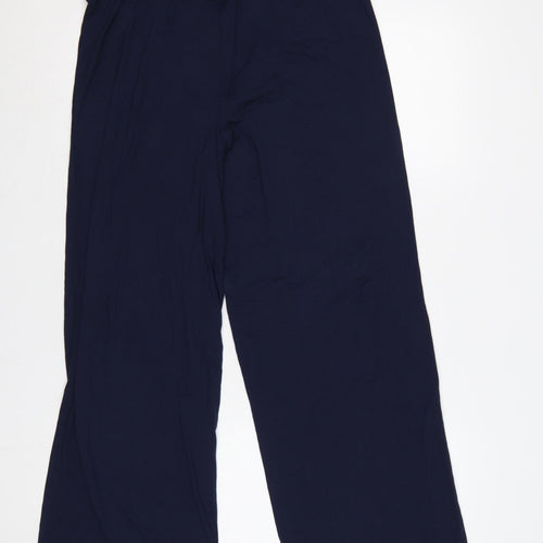 Wallis Women’s Navy Blue UK 14 Wide-Leg Belted Trousers