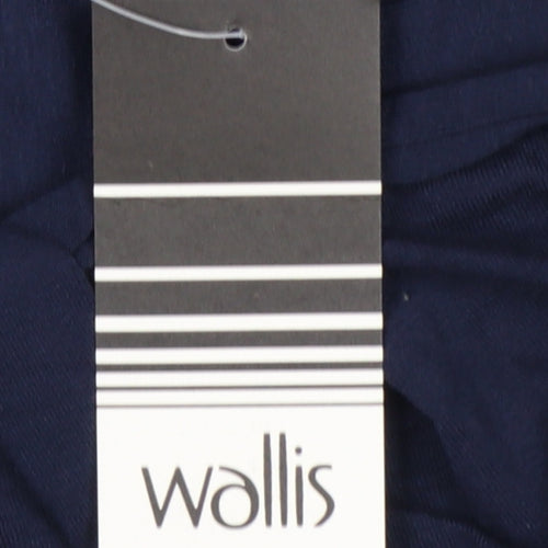 Wallis Women’s Navy Blue UK 14 Wide-Leg Belted Trousers