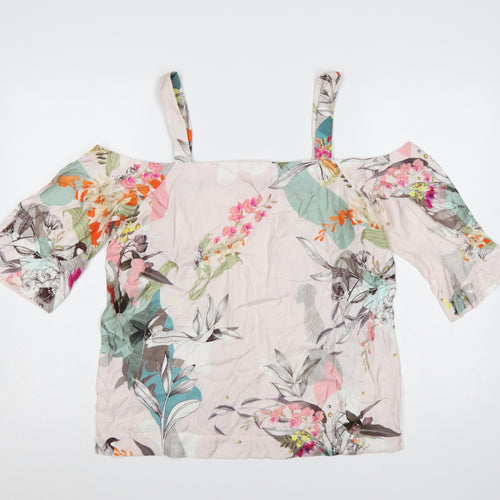 Next Women’s Multicoloured Floral Cold Shoulder Camisole Blouse UK 12