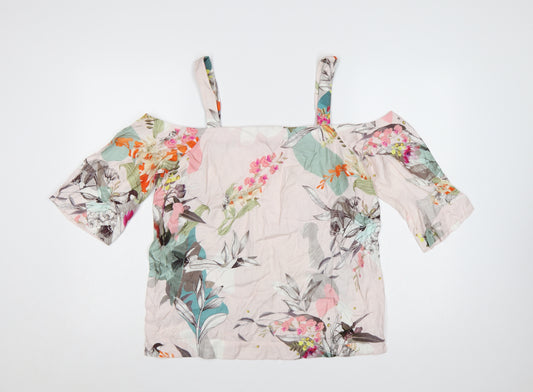 Next Women’s Multicoloured Floral Cold Shoulder Camisole Blouse UK 12