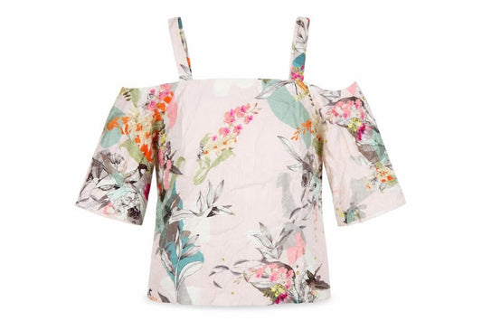 Front view of Next Women’s Multicoloured Floral Cold Shoulder Camisole Blouse UK 12