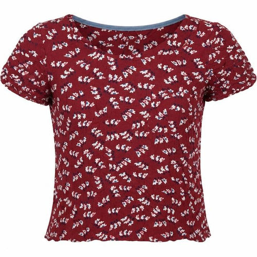 Faithful Mantara & True Women Red Floral Puff Sleeve Blouse UK 10