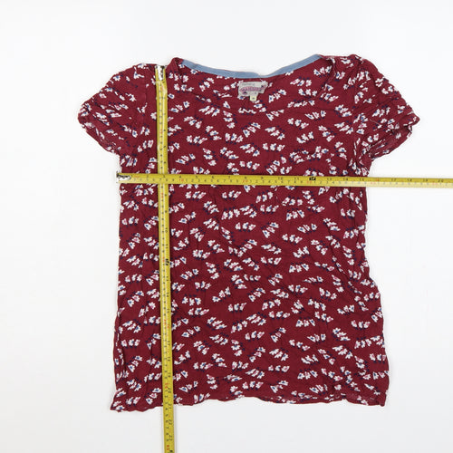 Faithful Mantara & True Women Red Floral Puff Sleeve Blouse UK 10