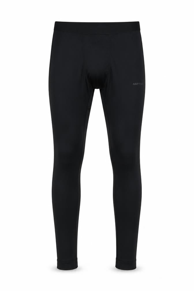 Front view of Campri Men’s Black L Compression Running Gym Leggings Stretch