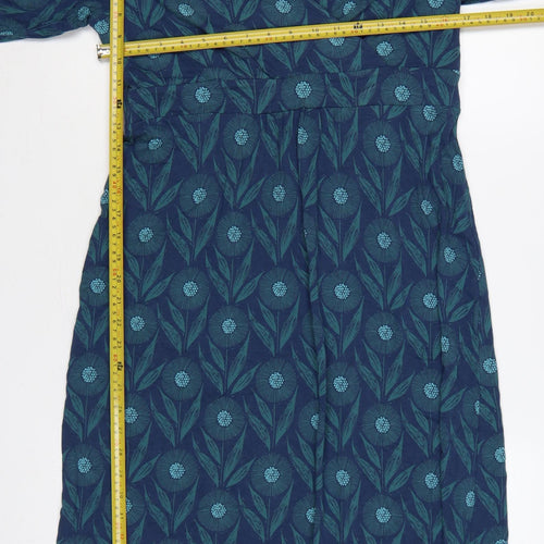 Seasalt Cornwall Women’s Blue Floral UK 14 Fit & Flare Midi Dress