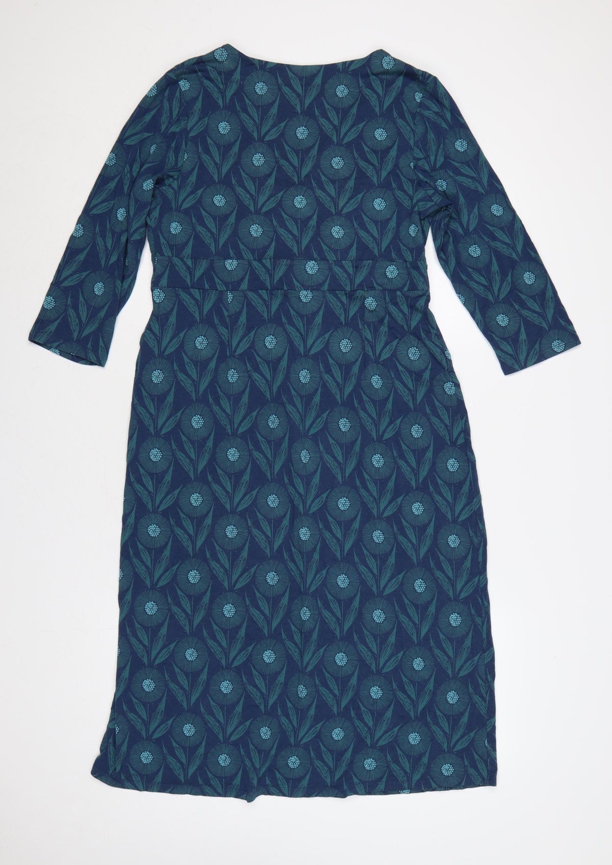 Seasalt Cornwall Women’s Blue Floral UK 14 Fit & Flare Midi Dress