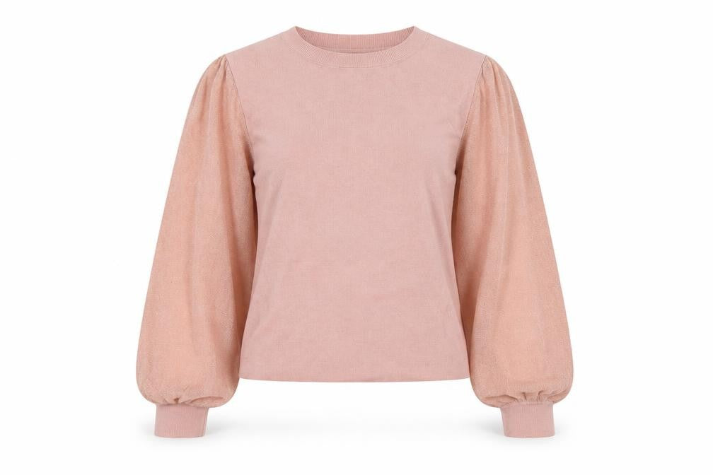 Mango Women’s Pink Size 8 Fine Knit Balloon Sleeve Jumper