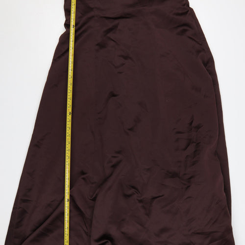 Alexia Designs Women Brown Size 18 Strapless Satin Ball Gown Dress