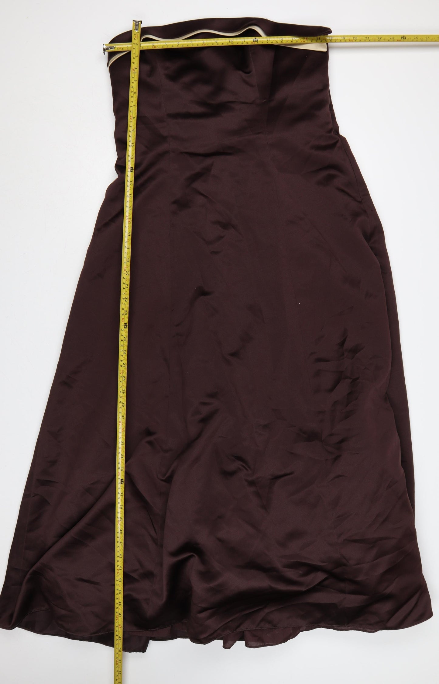 Alexia Designs Women Brown Size 18 Strapless Satin Ball Gown Dress