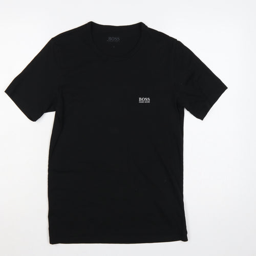 Hugo Boss Men’s Black Small Logo Crew Neck Cotton T-Shirt S