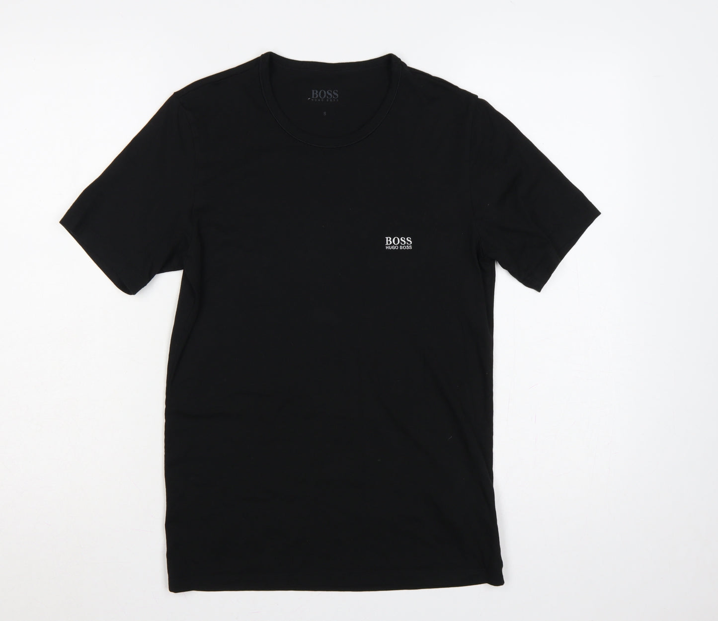 Hugo Boss Men’s Black Small Logo Crew Neck Cotton T-Shirt S