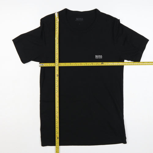 Hugo Boss Men’s Black Small Logo Crew Neck Cotton T-Shirt S
