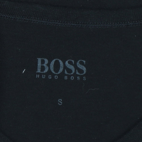 Hugo Boss Men’s Black Small Logo Crew Neck Cotton T-Shirt S