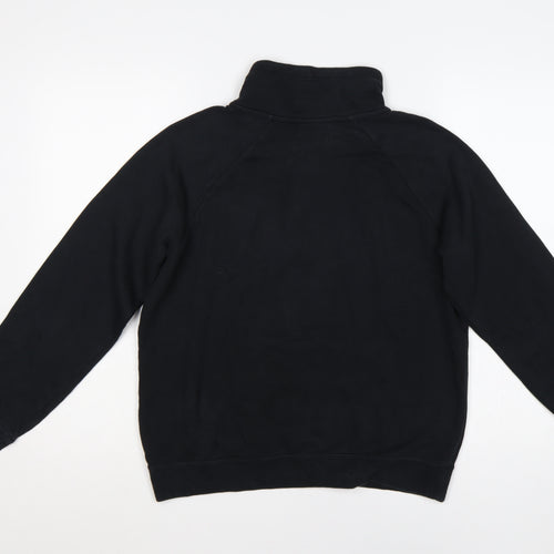 Nike Women Black Small 1/4 Zip Fleece Sweatshirt Logo Pocket