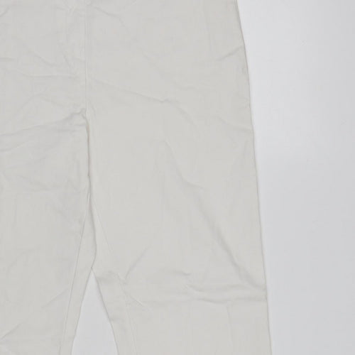 Dunnes Women White M Straight Leg Trousers Smart Casual