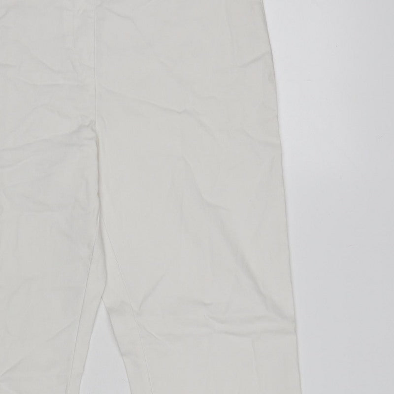 Dunnes Women White M Straight Leg Trousers Smart Casual