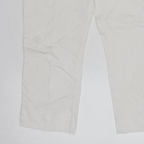 Dunnes Women White M Straight Leg Trousers Smart Casual