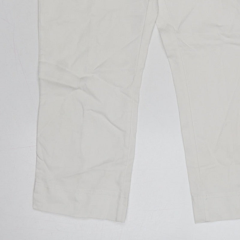 Dunnes Women White M Straight Leg Trousers Smart Casual