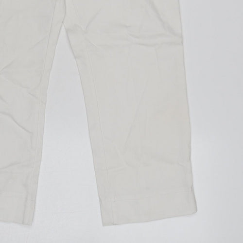 Dunnes Women White M Straight Leg Trousers Smart Casual