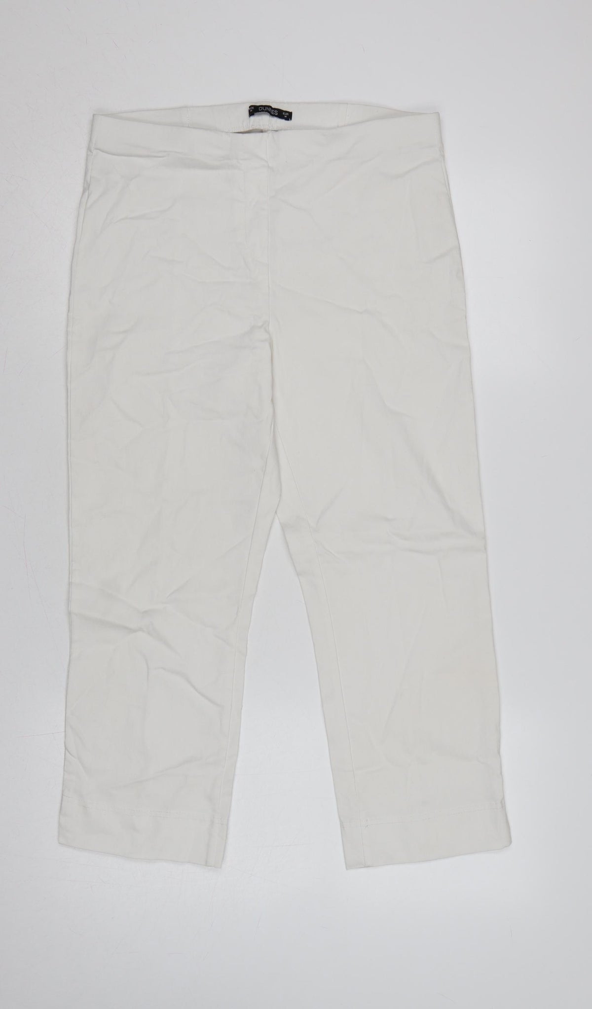 Dunnes Women White M Straight Leg Trousers Smart Casual