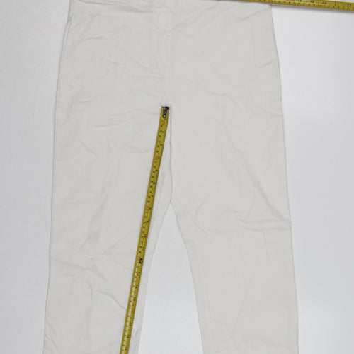 Dunnes Women White M Straight Leg Trousers Smart Casual