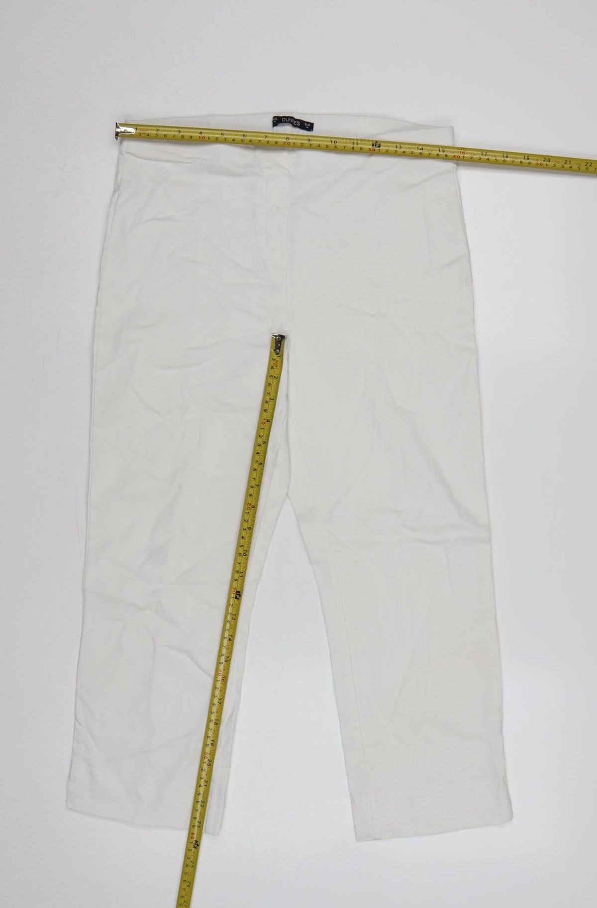 Dunnes Women White M Straight Leg Trousers Smart Casual