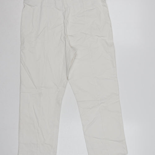 Dunnes Women White M Straight Leg Trousers Smart Casual