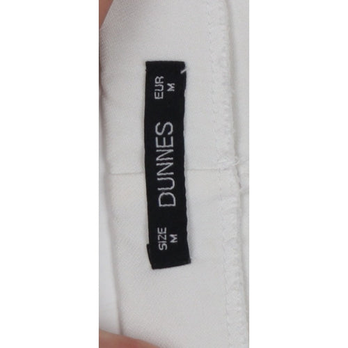 Dunnes Women White M Straight Leg Trousers Smart Casual